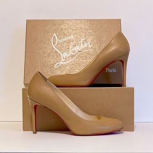 Christian Louboutin Nude Simple Leather Pumps